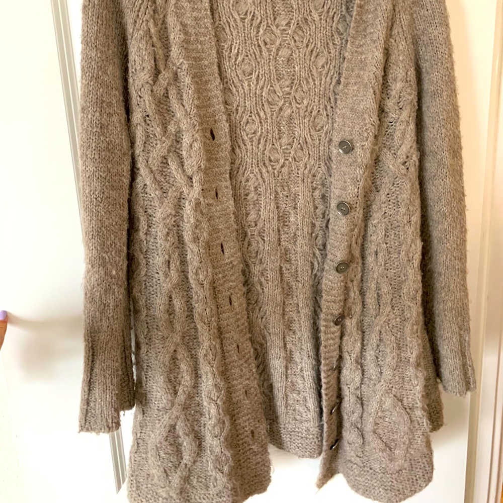FREE PEOPLE | Long Grey Knit Sweater
